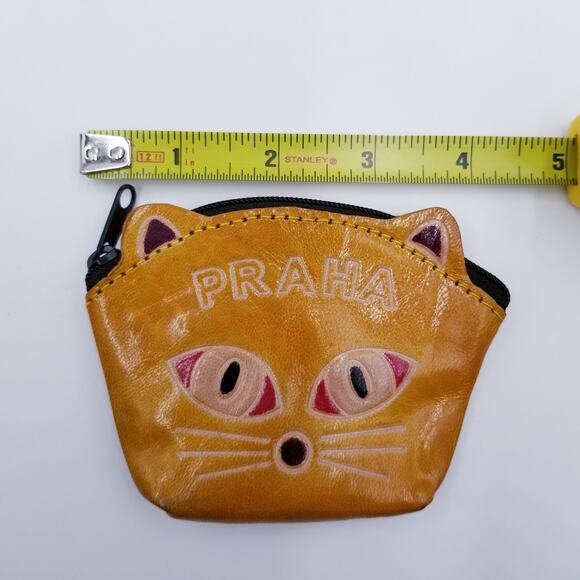Cat Face Zip Top Novelty Coin Purse PRAHA / PRAGUE Czech Republic - Picture 4 of 4